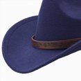 thumbnail image 5 of Gibobby Western Cowboy Hat For 3-8 Years Todddler Unisex Sun Hat Felt Suede Travel Cap Outdoor Sun Visor Wide Brim Hat With Strap Kids Hat,Navy, 5 of 7