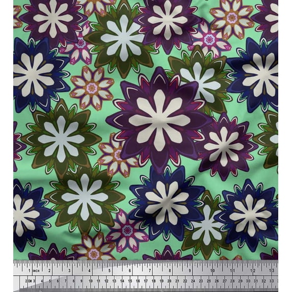 Soimoi Velvet Fabric Artistic Floral Fabric Prints By Yard 58 Inch Wide