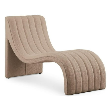 Pemberly Row Modern / Contemporary Beige Teddy Fabric Chaise