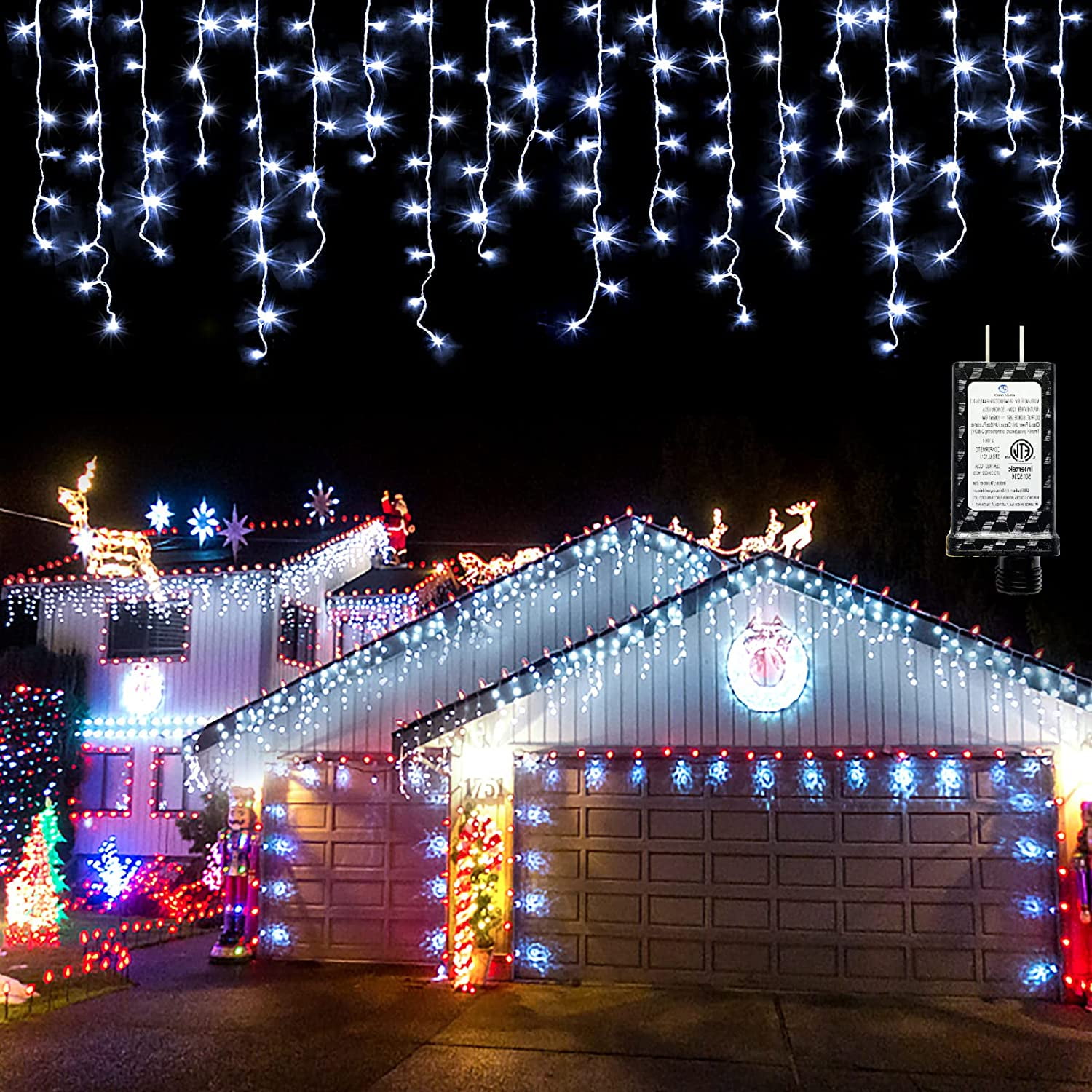 Christmas Icicle Lights Outdoor, 1008 LED 98.4 FT 8 Modes with Remote  Control, Curtain Fairy String …See more Christmas Icicle Lights Outdoor,  1008