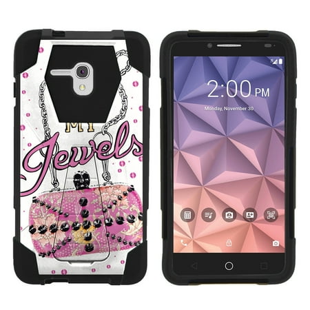 Layer Stone - Alcatel One Touch Fierce XL 5054N Shock Fusion Heavy Duty Dual Layer Kickstand Case - Don't Touch My Jewels