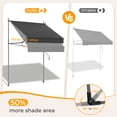 thumbnail image 5 of HOMEDEMO Manual Foldable Retractable Awning, 79"W x 118"H Foldable Side Bar 30°-180°, NO Drilling Awings for Backyard Garden Porch Outside Dark Gray, 5 of 8