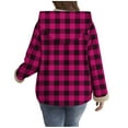 thumbnail image 3 of Womens Sherpa Lined Plaid Shacket Jacket Long Sleeve Zipper Up Fleece Hooded Jackets Fall Winter Warm Coat, 3 of 5