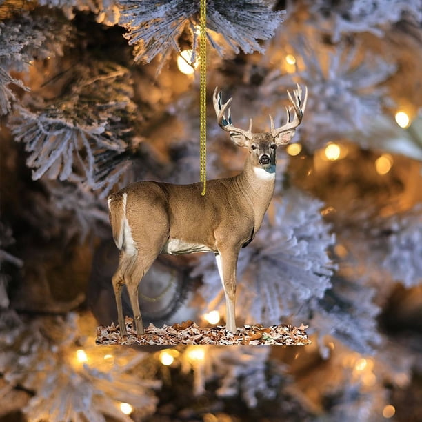 Originality Christmas Decoration Deer Antler Pendants Acrylic Flat Car Decorations Keychains Decorations Gift Giving Gifts