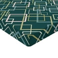 thumbnail image 4 of Ambesonne Abstract Fitted Sheet, Modern Geometric Squares, Twin Size, Dark Teal Multicolor, 4 of 5