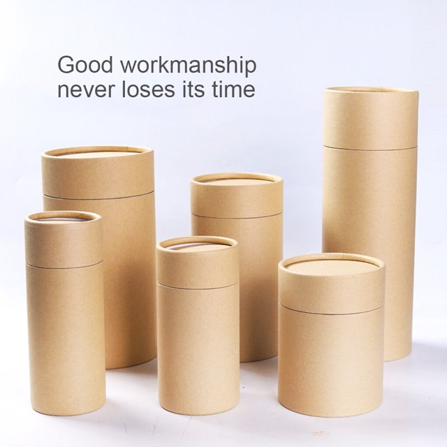 Langgg Storage Canister Leak-proof Tea Kraft Paper Container Moisture-proof Bottle Presents Packaging Case Sealing Lentils Cookies 5 8.3x24cm