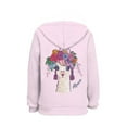 thumbnail image 2 of Xoenoiee Floral Alpaca Rose Purple Pattern Girls Hoodies Hooded Sweater for Kids Long Sleeve Pullover Hoodies with Kangaroo Pocket Fall Winter Sportwear, M, 2 of 7