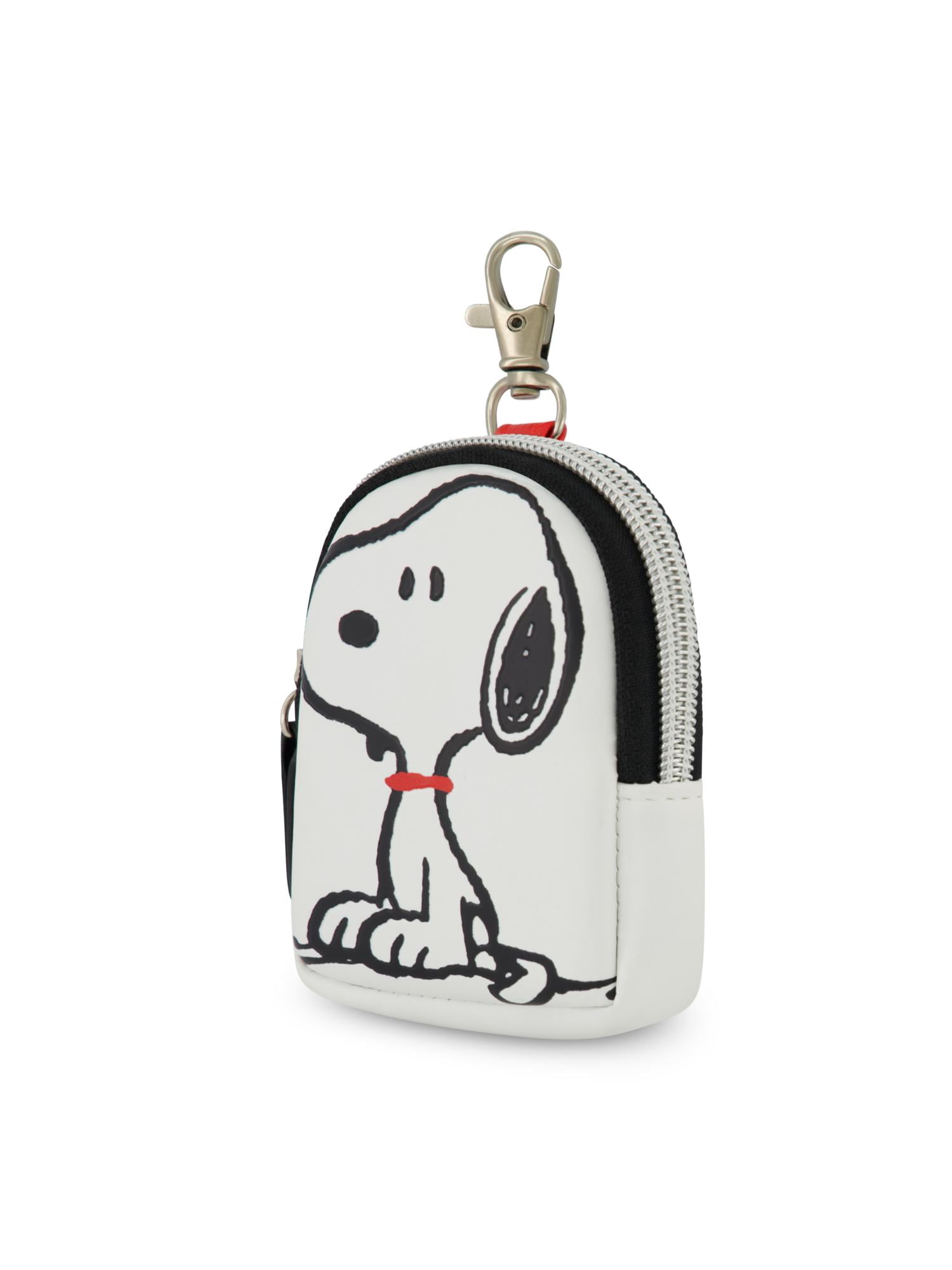 Peanuts Small Coin Purse Wallet with Keychain Clip, Snoopy Posing, One Size, Multi