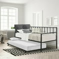 thumbnail image 6 of Gymax Twin Trundle DayBed w/ 4 Casters Mattress Platform Bed Sofa, 6 of 10