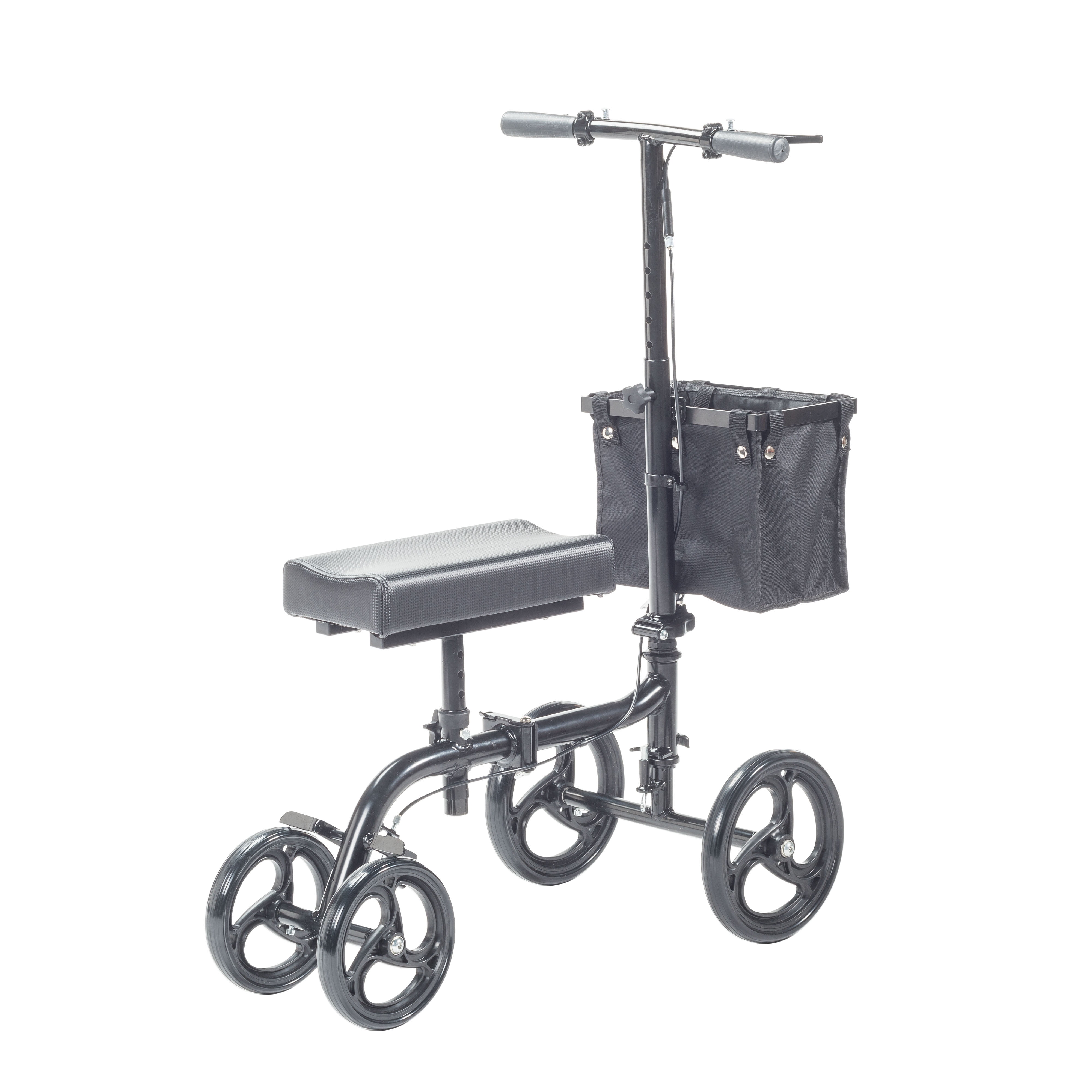 Equate Folding Knee Walker Alternative to Crutches, 10in Front Wheels, 350lb Weight Capacity