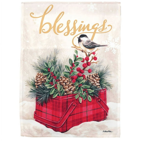 Magnolia Gardens M070170 30 x 44 in. Bird In Vintage Tin Polyester Flag - Large