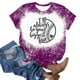 thumbnail image 3 of Camisas de Mujer Casual Impreso Cuello Redondo Manga Corta Superior, Blusa de Moda para Uso Diario Y de Fiesta, 3 of 4
