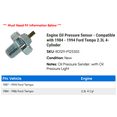 thumbnail image 2 of Engine Oil Pressure Sensor - Compatible with 1984 - 1994 Ford Tempo 2.3L 4-Cylinder 1985 1986 1987 1988 1989 1990 1991 1992 1993, 2 of 2
