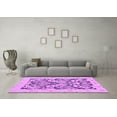 thumbnail image 3 of Ahgly Company Indoor Round Abstract Purple Modern Area Rugs, 4' Round, 3 of 4