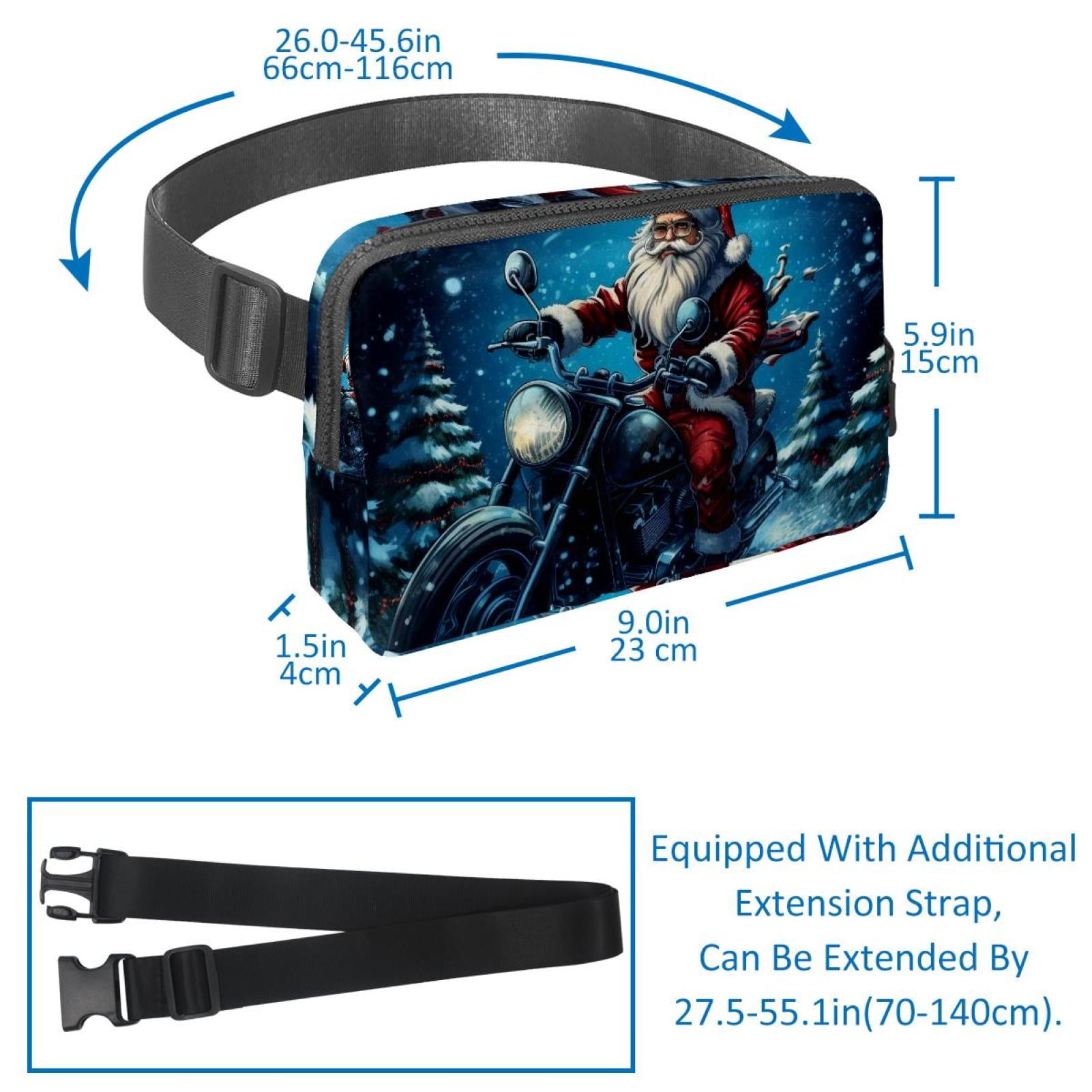 Santa Claus Lightweight Adjustable Sling Bag with Extension Strap - Unisex Waist Packs Waist Bags