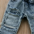 thumbnail image 5 of Kiapeise Little Girl Denim Jeans, Patchwork Pockets Hollow Elastic Band Pant, 5 of 7