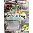 thumbnail image 6 of Outdoor Tablecloth with Umbrella Hole Zipper Summer Lemon Round Tablecloth 54" Waterproof Outside Table Cloth Spring Bees Turquoise Plaid Patio Table Cover Tablecloths for Picnic Party, 6 of 8