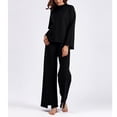thumbnail image 5 of Summer Vacation Outfits for Women Summer Outfits for Women Clothing Set Female Round Neck Sleeveless Tops Pants Sets Cargo Pant Style S_508 Women's Tracksuits Black One Size, 5 of 5