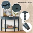 thumbnail image 5 of Harper & Bright Designs Half Moon Console Table with Drawer, Solid Wood Entryway Table with Bottom Shelf, Vintage Sofa Table with Roman Legs for Hallway and Living Room, Navy, 5 of 12