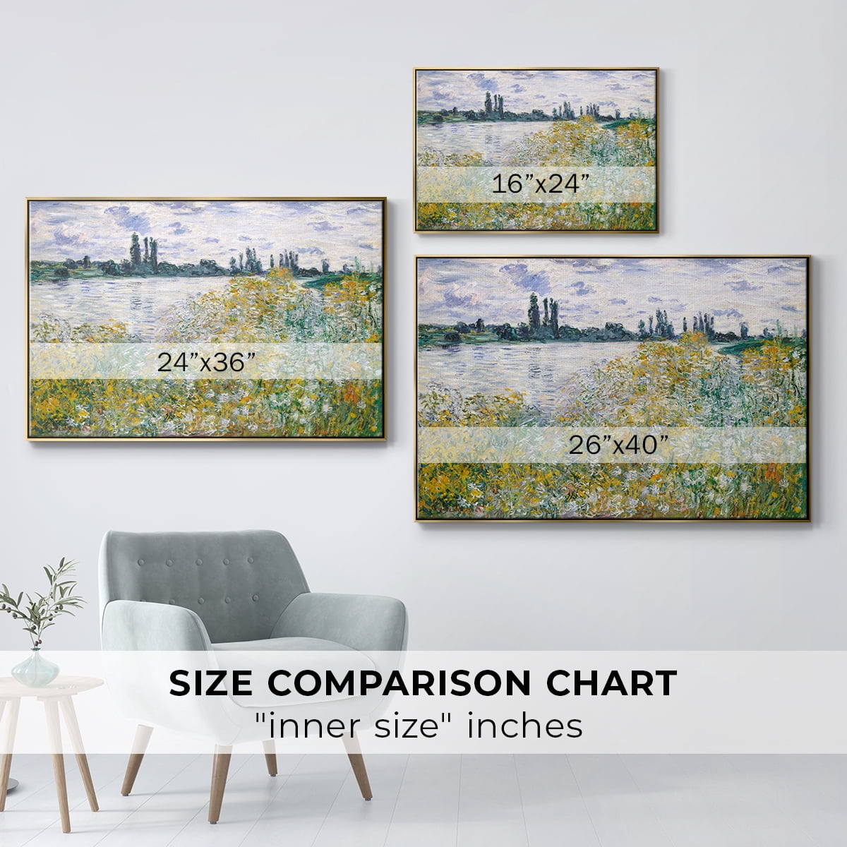 Vintage Landscape-XXVIII By Wexford Home Framed in Gold Wood Gallery Wrapped Canvas 25 in. x 37 in.