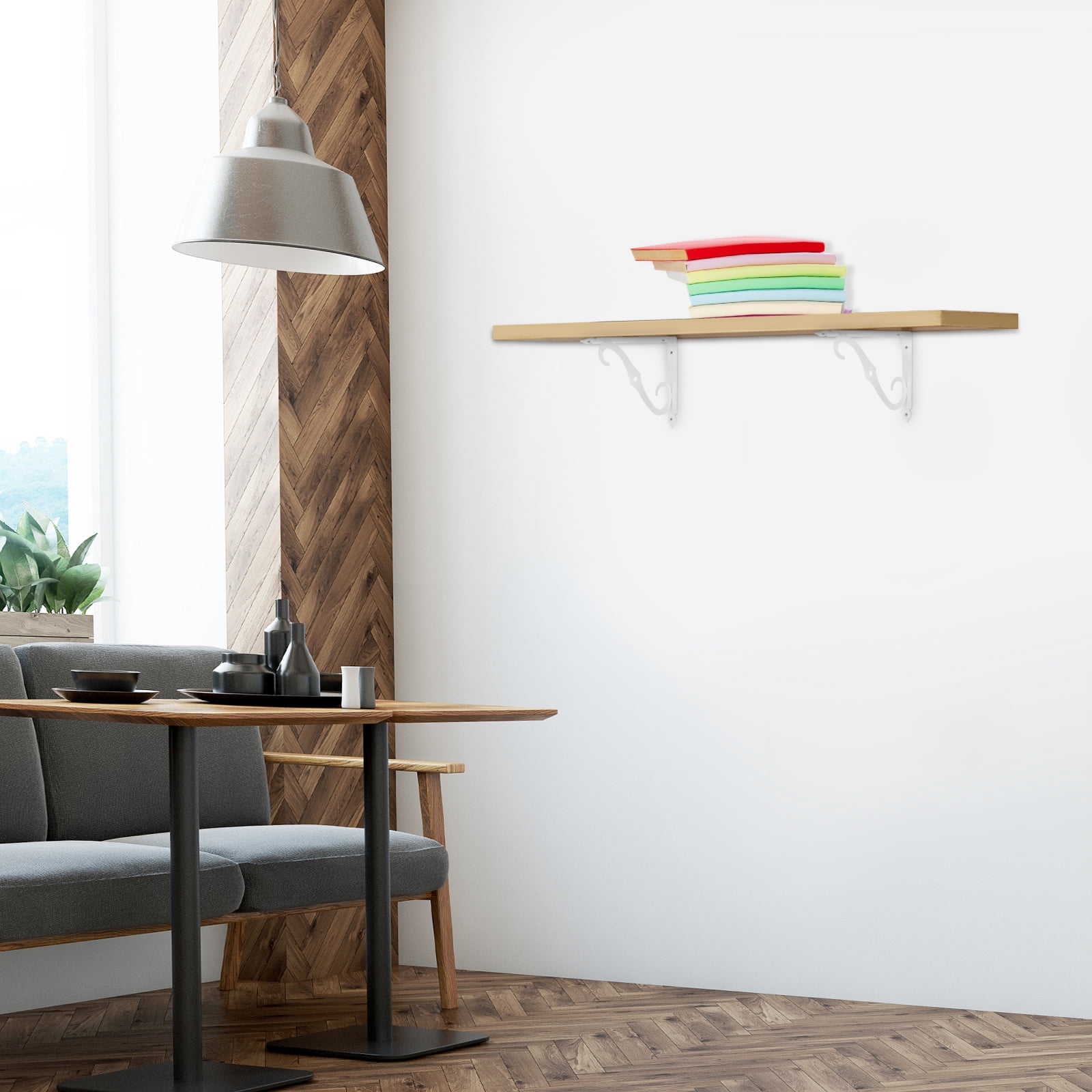 Bracket Heavy Duty Shelf Brackets Floating Shelves for Wall Decorative Hanging Storage White