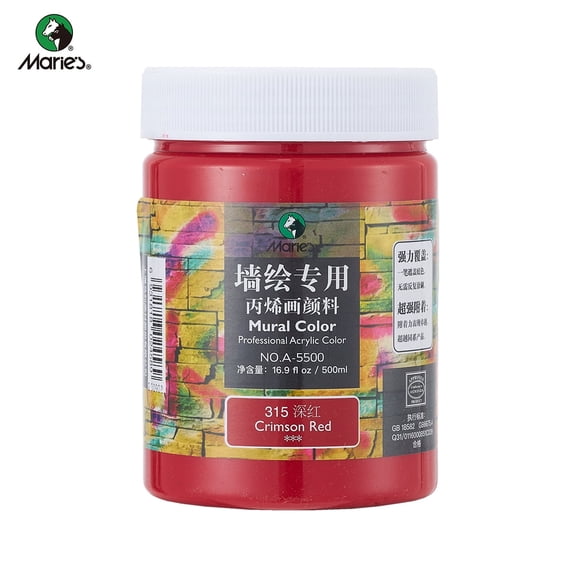 Acrylic Paint for Wall Art, 500ml(16.9Fl Oz), Rich Pigment, Waterproof Paint for Canvas/Wood/Clay, DIY Craft Supplies