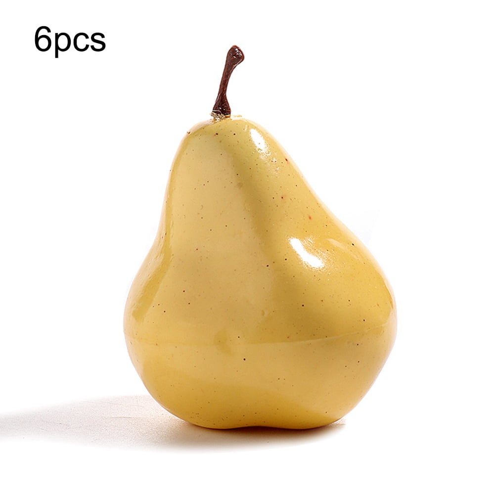 6pcs Artificial Pears Fake Fruit Simulation Food Home Party Kitchen Decoration Photography Props;6pcs Artificial Pears Fake Fruit Home Party Decoration Photography Props