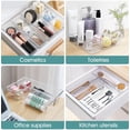 thumbnail image 5 of 25 PCS Clear Plastic Drawer Organizer Set, 4 Sizes Desk Drawer Divider Organizers and Storage Bins for Makeup, Jewelry, Gadgets for Kitchen, Bedroom, Bathroom, Office, 5 of 13