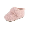 thumbnail image 3 of XIMIN Newborn Baby Fleece Fluffy Shoes First Walking Crib Shoes Non-Slip Lace Up Flat Shoes Adjustable Buckle Strap Fall Winter Warm Non-Slip Sneakers, 3 of 3