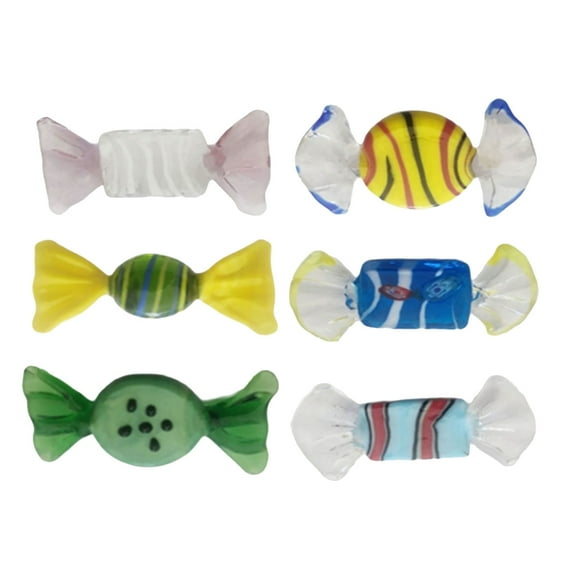 YIEMEEN Artistic Blown Glass Candys Ornaments Colorful Decorative for Home