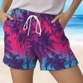 thumbnail image 4 of HCNTES Women's Swim Board Shorts Quick Dry High Waisted Beach Shorts for Women Swimsuit Bottoms with Liner Pockets (Light Purple,XL), 4 of 5