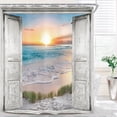 thumbnail image 2 of Cortina de ducha Riyidecor Ocean Beach, color gris granero, 180 x 210 cm, 2 of 8