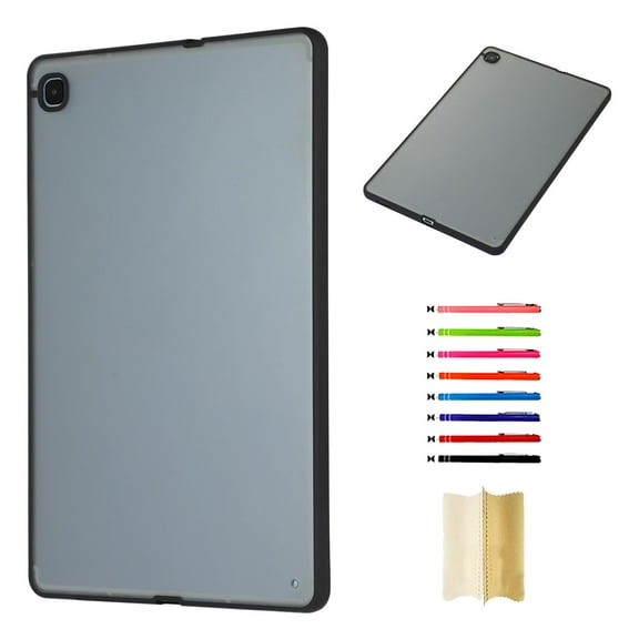 Translucent Case for Samsung Galaxy Tab S6 Lite 10.4" 2020 / 2022 / 2024, Matte Anti-Scratch Ultra Slim Lightweight Shockproof Resistant Soft TPU Back Cover Skin, Black