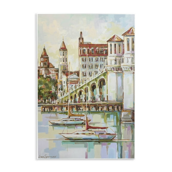 Stupell Industries St Augustine Modern Impressionism Architecture Painting Unframed Art Print Wall Art, 10 x 15