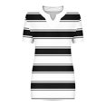 thumbnail image 4 of Plus Size Tops for Women Striped Casual V Neck Short Sleeve Color Block T-Shirts Loose Comfortable Tee Black 5XL, 4 of 5