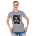 thumbnail image 3 of Addicted to Glove Fighter Athlete Womens Fitted Plus Size Graphic Tee Brisco Brands 2X, 3 of 5