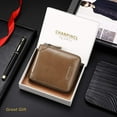 thumbnail image 3 of Cartera de Cuero Genuino para Hombre con Zíper, RFID, Segura, de Gran Capacidad, Doble Pliegue, Multi-tarjeta, Carteras de Cuero para Hombre y Monedero, 3 of 7