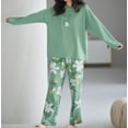thumbnail image 5 of Cotton Women’s Pajama Set 2 Pcs Long Sleeve Pullover Top Sleepwear Long PJ Pants, 5 of 10