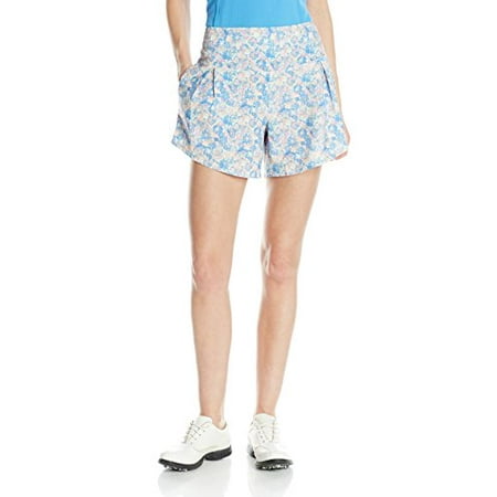 adidas Golf Women's Tour Floral Flair Shorts, Chambray/Flash Red, Size (Adidas Tour 360 Atv Best Price)