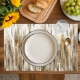 thumbnail image 4 of Brown Beige Vintage Placemats Set of 4, Retro Abstract Art Placemats for Dining Table, Place Mats for Kitchen Tabletop, Waterproof Wipeable Dining Table Mats Set, 4 of 9