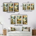 thumbnail image 4 of Designart "Vintage Florida Collage of Palm Trees and Beach II" Florida Wall Art Set Of 3 - Modern Green Canvas Set For Living Room Decor, 4 of 6