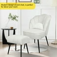 thumbnail image 4 of Hofitlead Cream White Velvet Accent Chair with Ottoman,Dinning Upholstered Chair for Living Room,Vanity Chair With Footstool, 4 of 8
