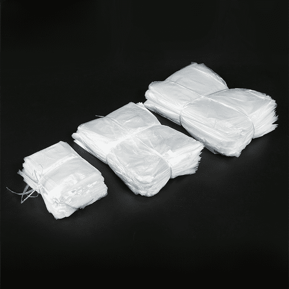 Bolsa de basura de plástico de boca plana desechable para hotel, bolsa de embalaje gruesa con cordón transparente para hotel