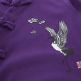 thumbnail image 2 of Baby Toddler Chinese Traditional Crane Design Long Sleeve Romper (100/3-4 Years, Purple), 2 of 3