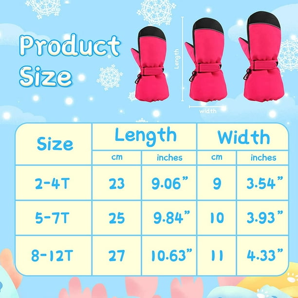 Geecy Kids Ski Warm Gloves Baby Boy Winter Waterproof Snow Glove For Toddler Infant Girl Cold Weather Windproof Mittens 2-12t (N-Rose Red, L(8-12t)) O