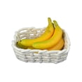 thumbnail image 3 of Porcelain Ceramic Fruit or Bread Basket Bowl Rectangular in Glossy White, 3 of 3