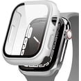 thumbnail image 1 of elago Clear Shield Case Compatible with Apple Watch 7, Compatible with iWatch 45mm 41mm Full Protection (Hard PC + Tempered Glass Material), Full Acess to Screen, Charge Directly (45mm, Clear Matte), 1 of 5