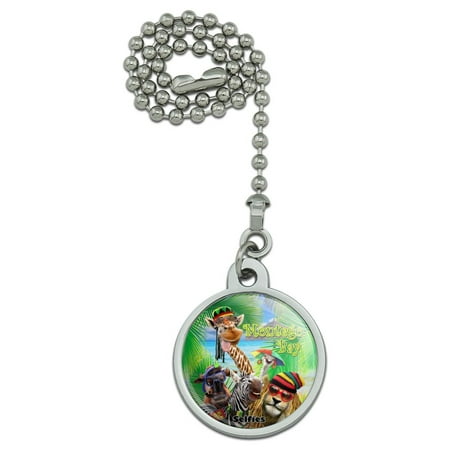 Montego Bay Jamaica Giraffe Zebra Lion Ceiling Fan and Light Pull Chain