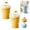 Yellow, variant on Collapsible Ice Ball Maker Cup with Straw - Leak Proof Foldable Silicone Reusable Ice Cubes Crunch Cup, Food Grade Ice Puck Cup(Blue,2)