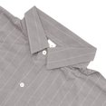thumbnail image 6 of Ceisia Men's Linen Blend Striped 2 Piece Outfit Short Sleeve Button Down Shirt And Casual Shorts Set Gray XL Gift, 6 of 9